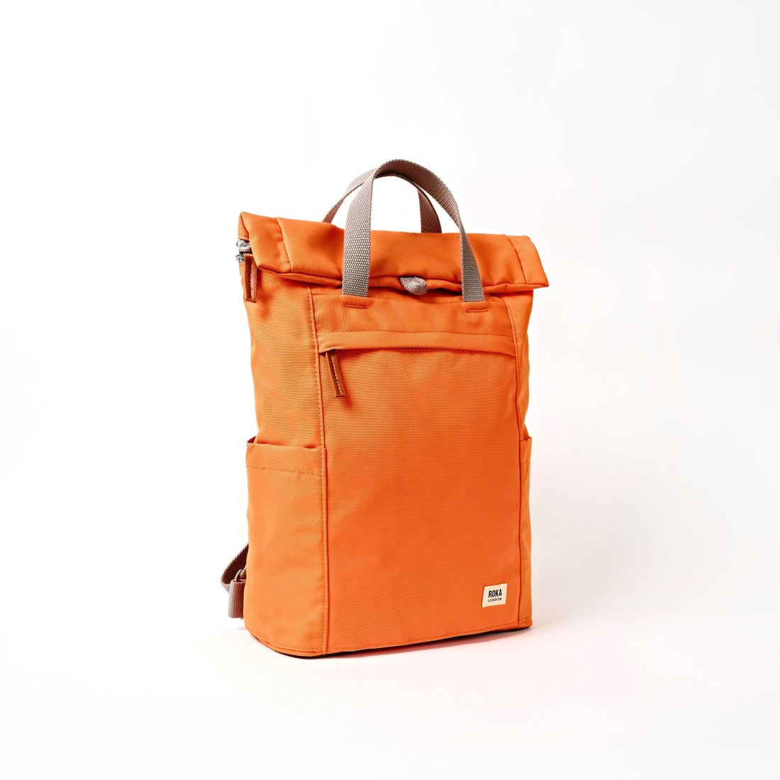 Finchley Backpack Small Recycled Canvas - Jaffa Orange - RUTHERFORD & Co