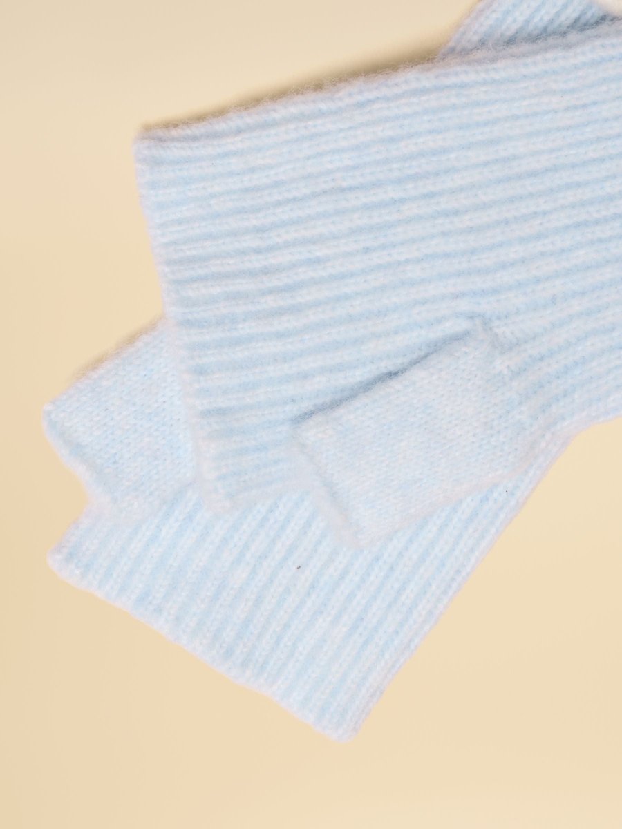 Fingerless Ice Blue Gloves - RUTHERFORD & Co