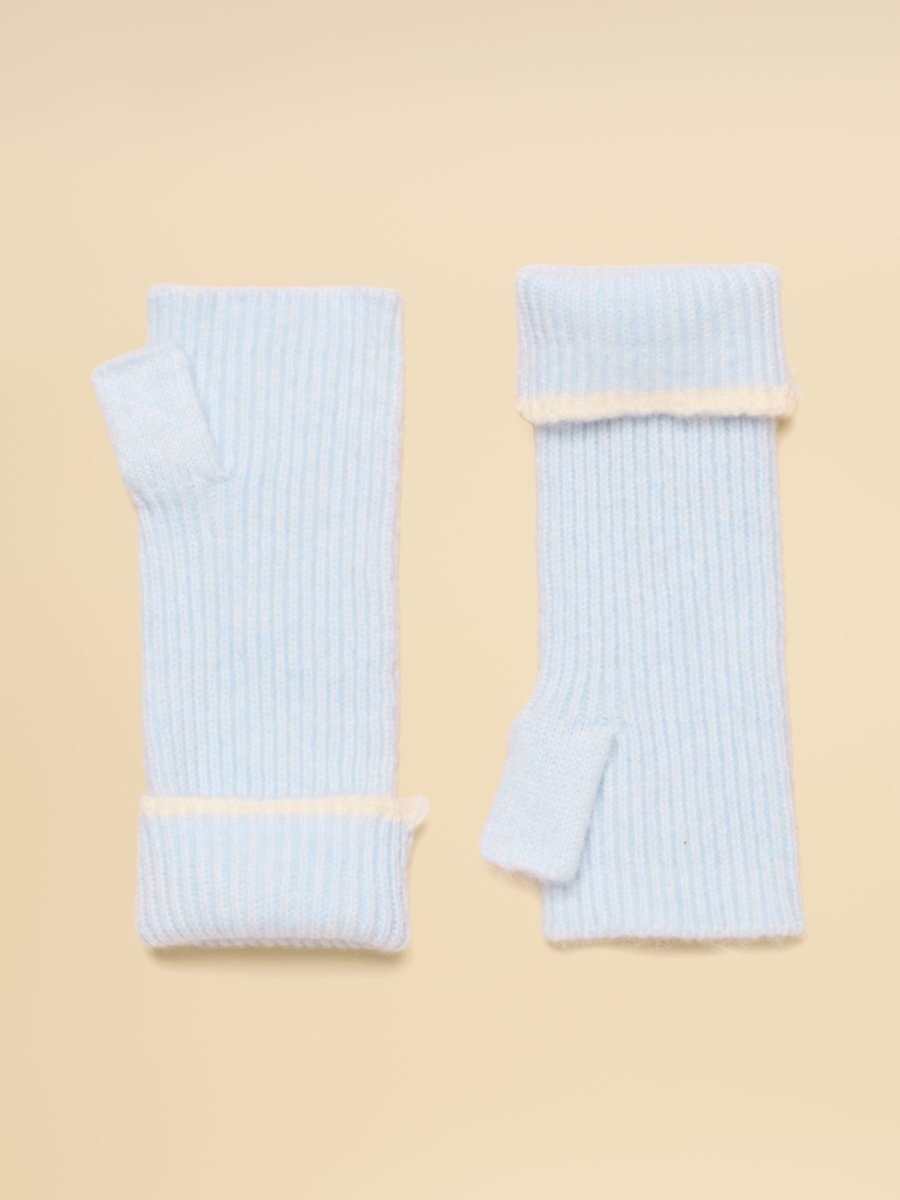 Fingerless Ice Blue Gloves - RUTHERFORD & Co