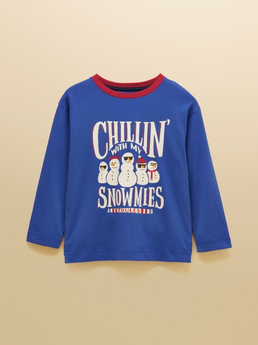 Finlay Graphic Long Sleeve Top – Blue Snowmies - RUTHERFORD & Co