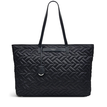 Finsbury Park - Quilted Black Large Ziptop Shoulder - RUTHERFORD & Co