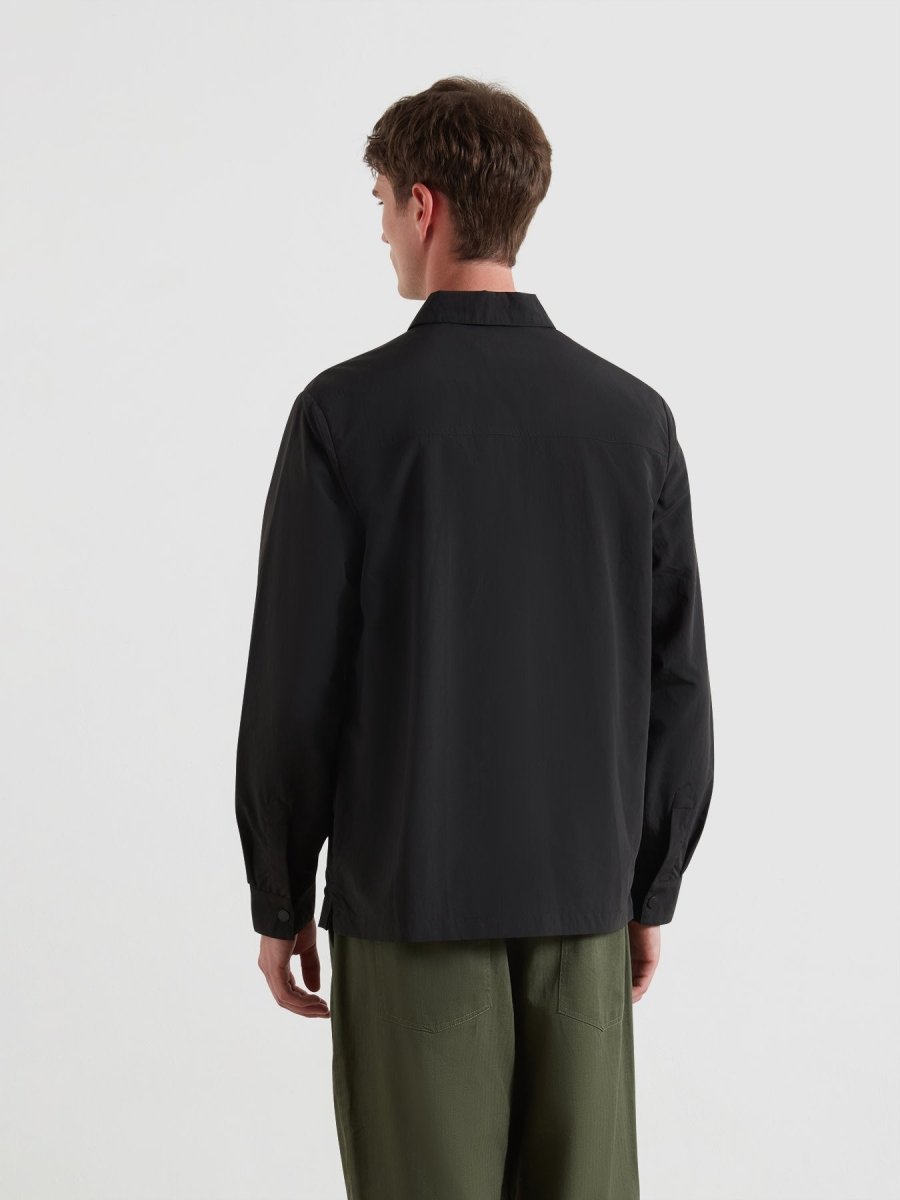 Fintoni Zipped Overshirt In Black - RUTHERFORD & Co