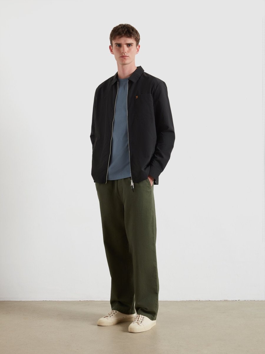 Fintoni Zipped Overshirt In Black - RUTHERFORD & Co