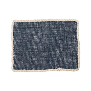 Creative Tops Rectangular Jute Placemats, Set of 4, Navy Blue - RUTHERFORD & Co