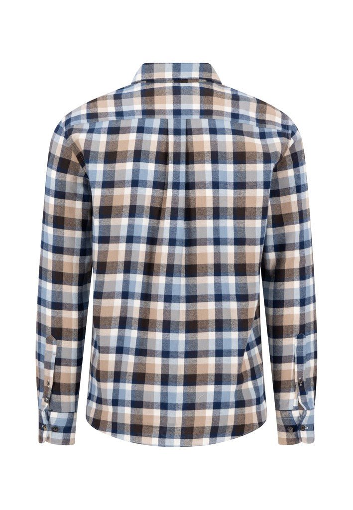 Flannel Check Shirt - Tobacco - RUTHERFORD & Co