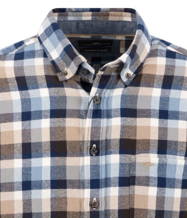 Flannel Check Shirt - Tobacco - RUTHERFORD & Co