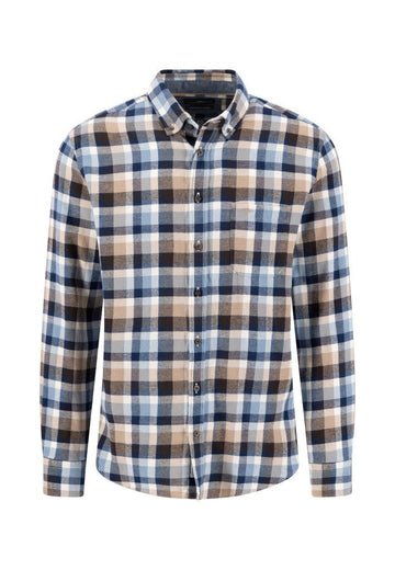 Flannel Check Shirt - Tobacco - RUTHERFORD & Co