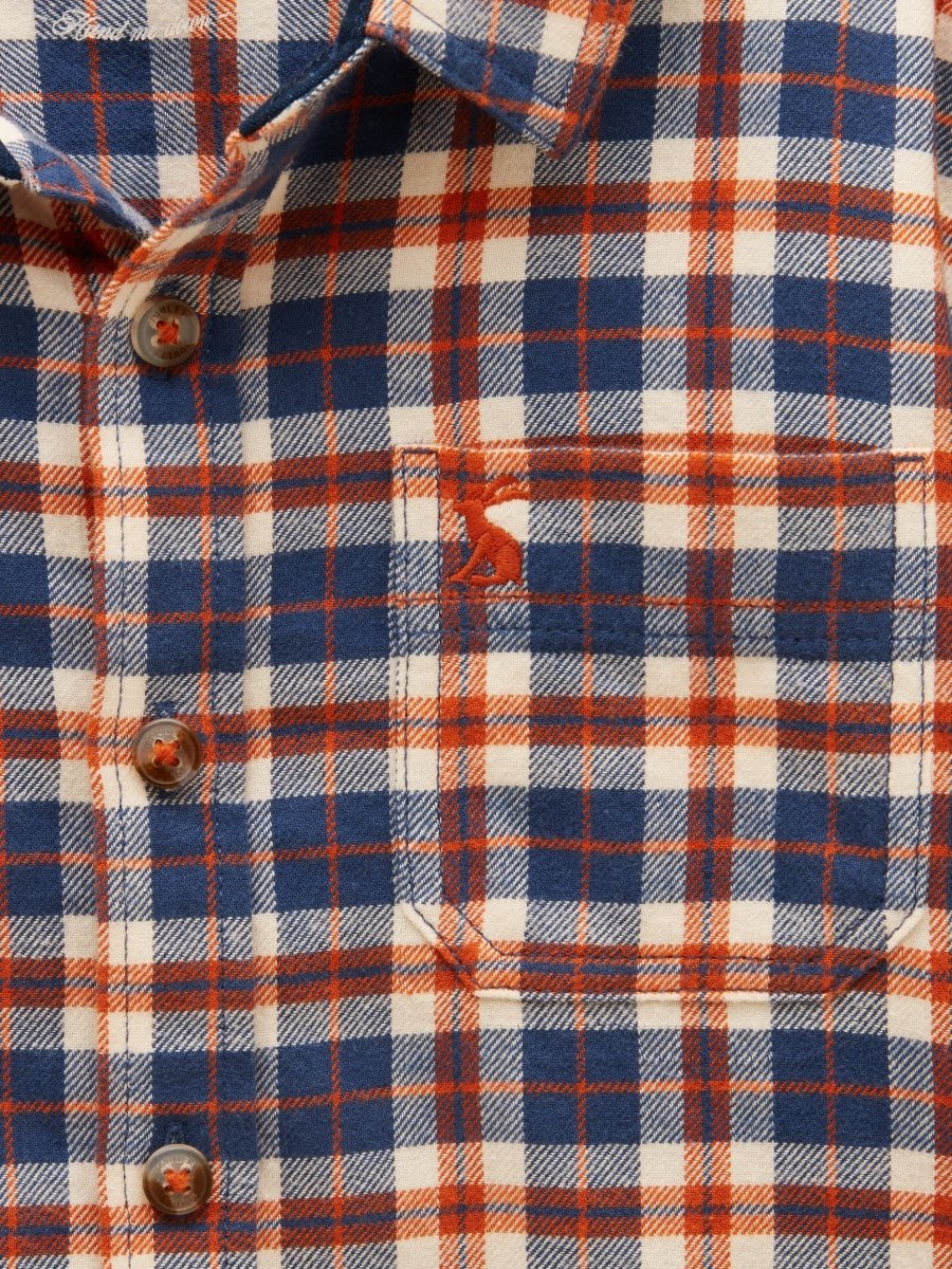 Flannel Checked Shirt - Burnt Orange - RUTHERFORD & Co