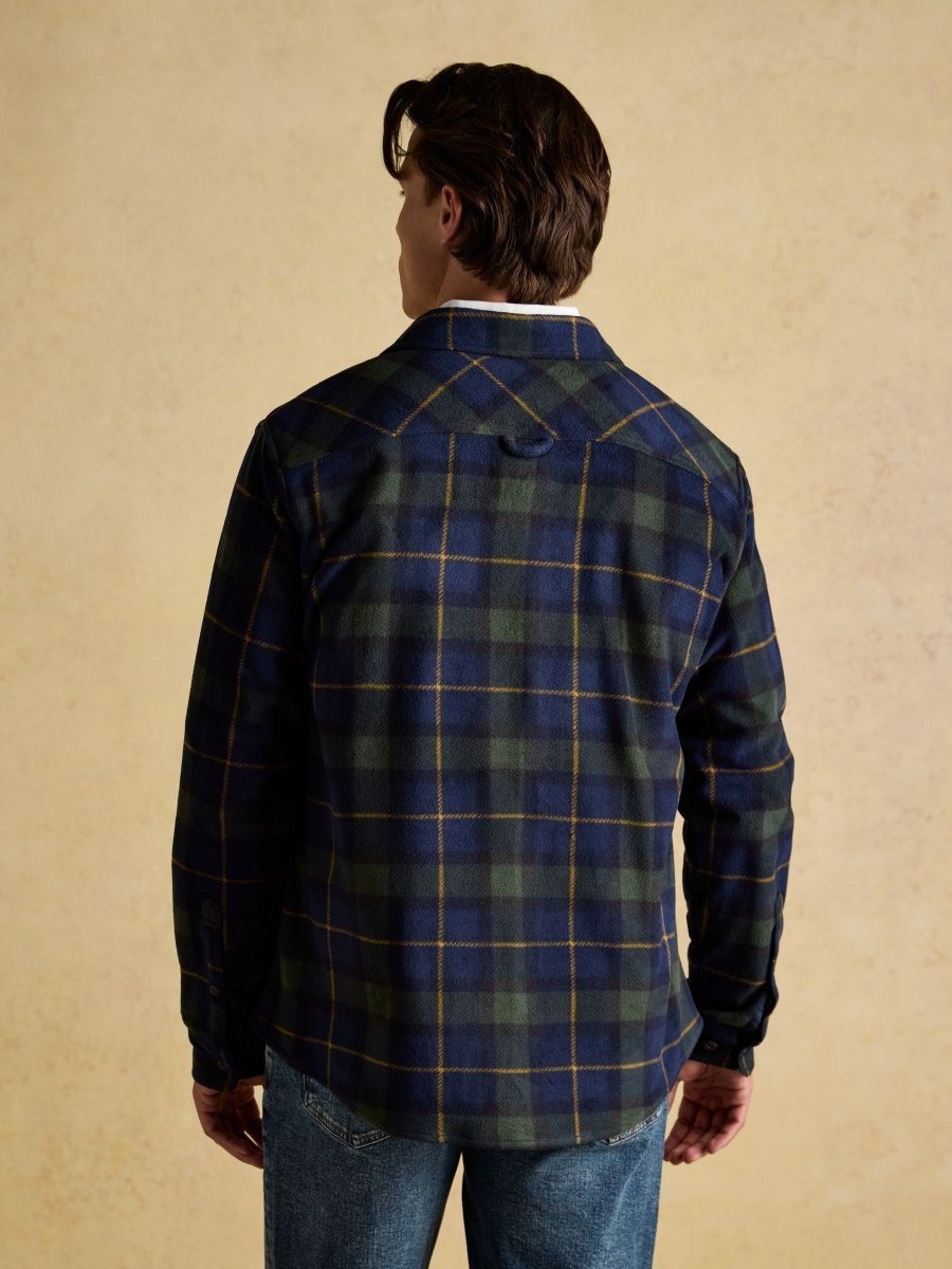 Fleece Shirt Navy Check - RUTHERFORD & Co