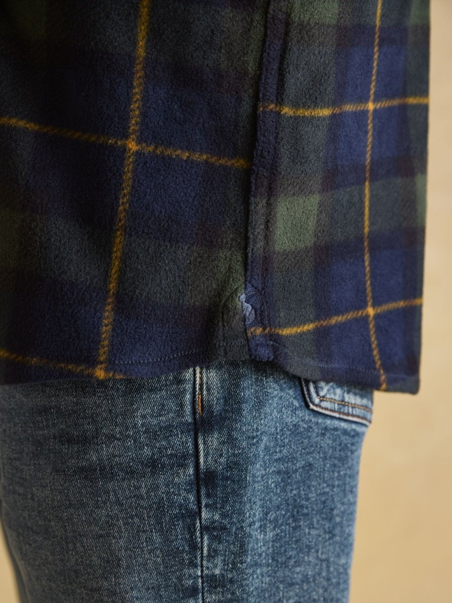 Fleece Shirt Navy Check - RUTHERFORD & Co