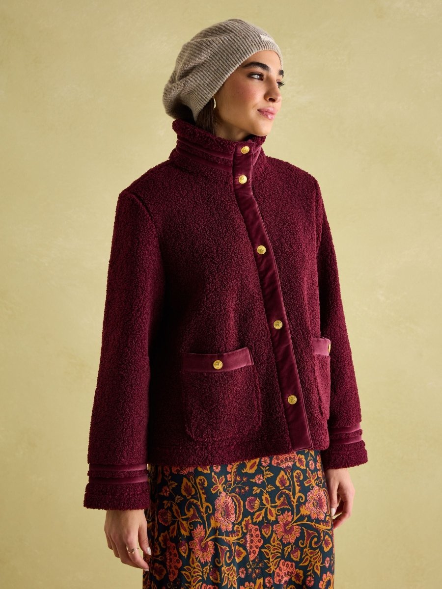 Fleur Red Fleece Jacket - RUTHERFORD & Co
