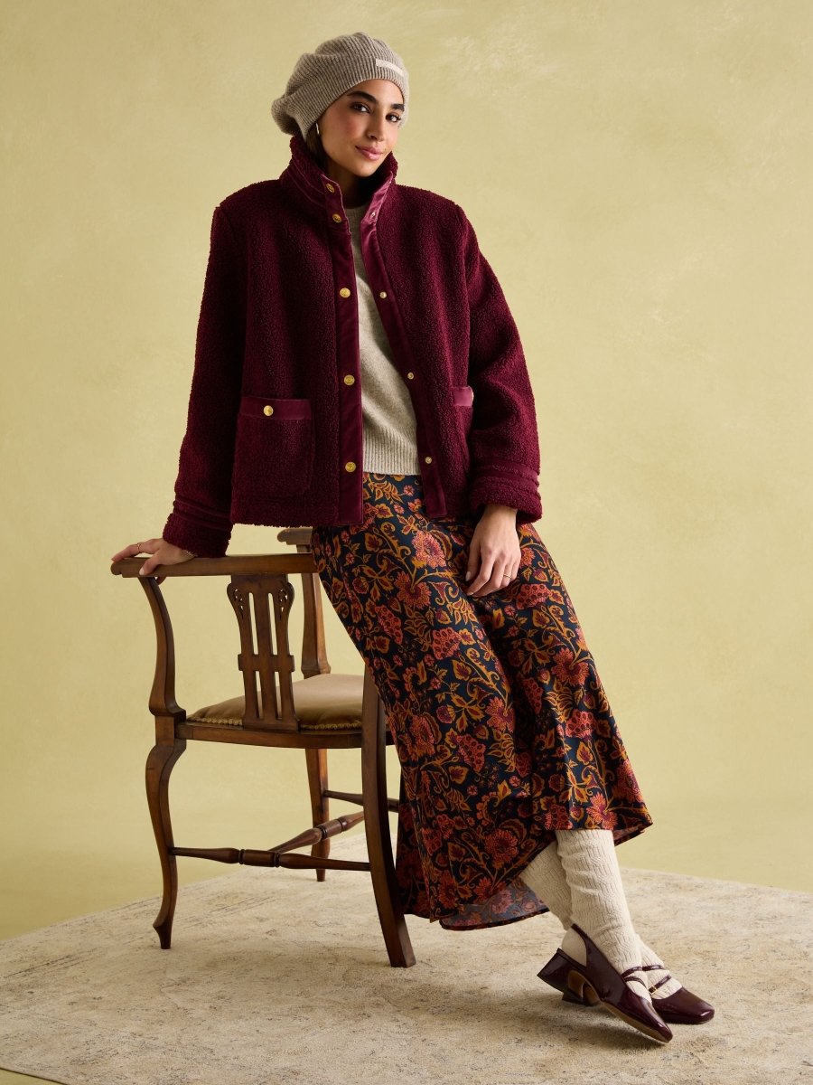 Fleur Red Fleece Jacket - RUTHERFORD & Co