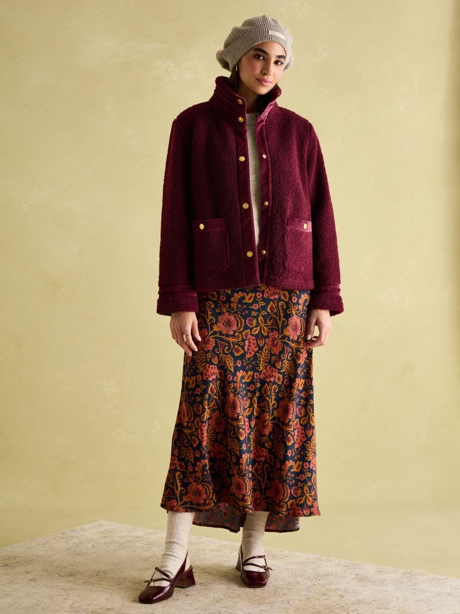 Fleur Red Fleece Jacket - RUTHERFORD & Co