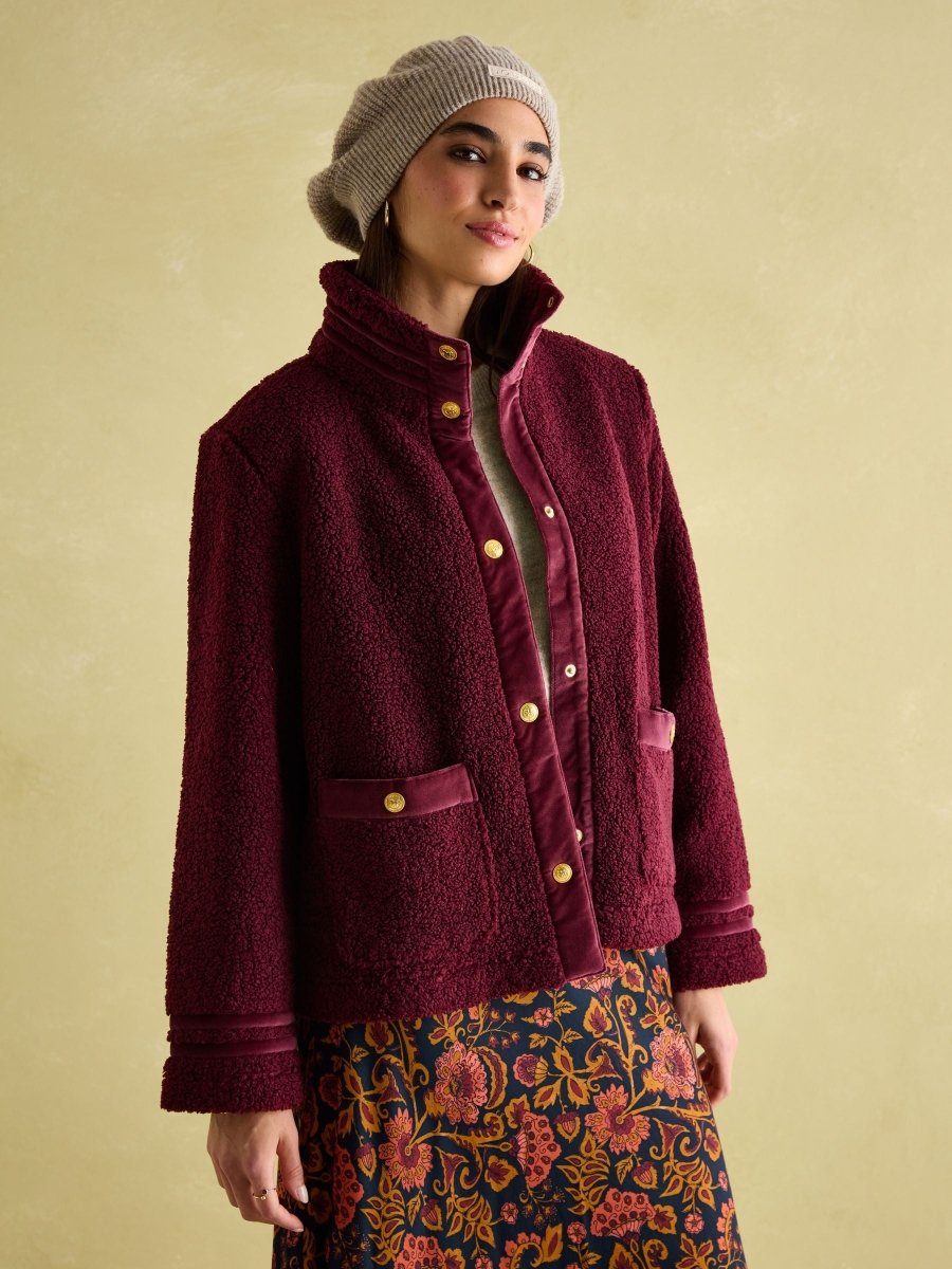 Fleur Red Fleece Jacket - RUTHERFORD & Co