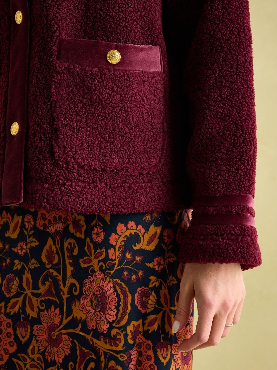 Fleur Red Fleece Jacket - RUTHERFORD & Co