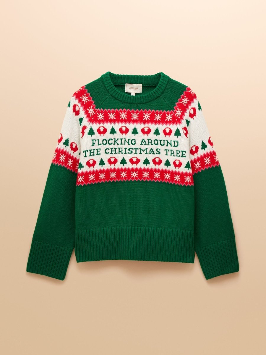 Flocking Around Green Fairisle Christmas Jumper - RUTHERFORD & Co