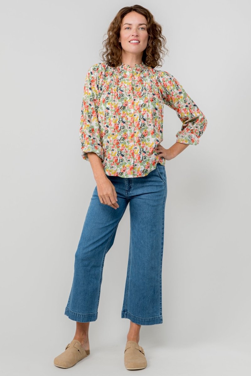 Flora Organic Cotton Ditsy Print Blouse - RUTHERFORD & Co