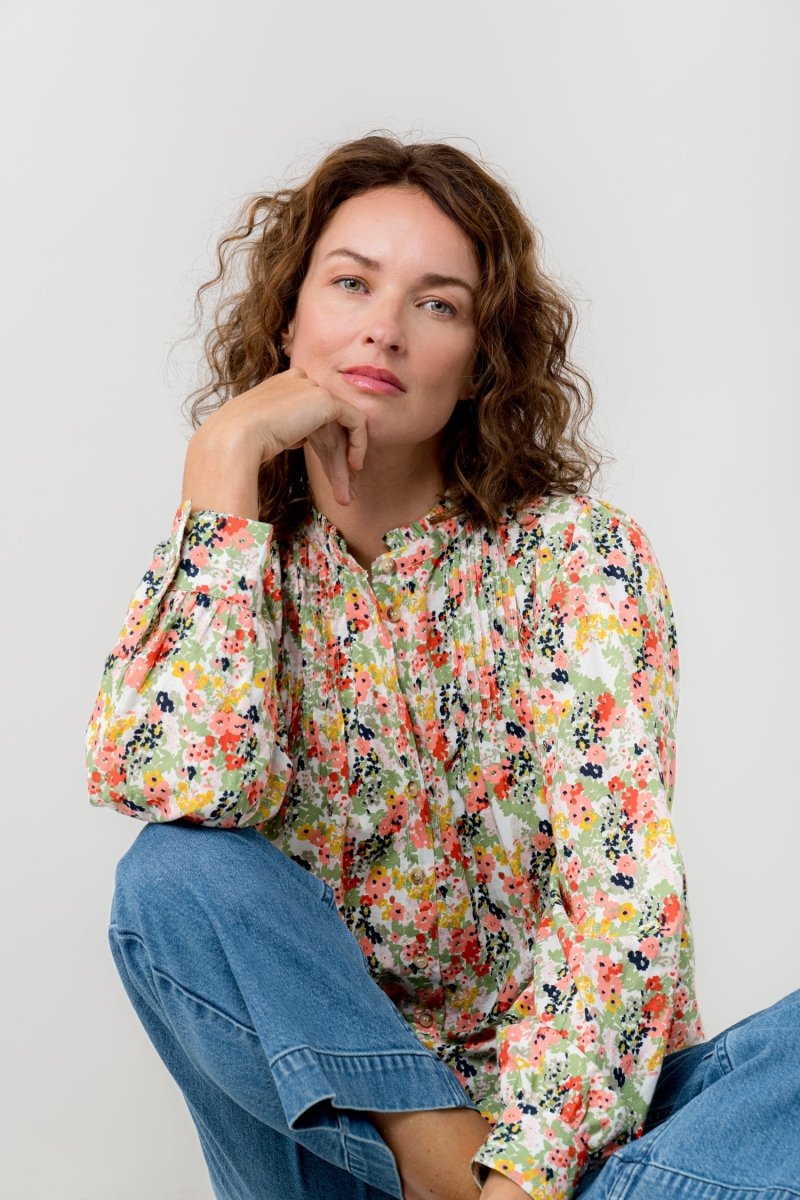 Flora Organic Cotton Ditsy Print Blouse - RUTHERFORD & Co
