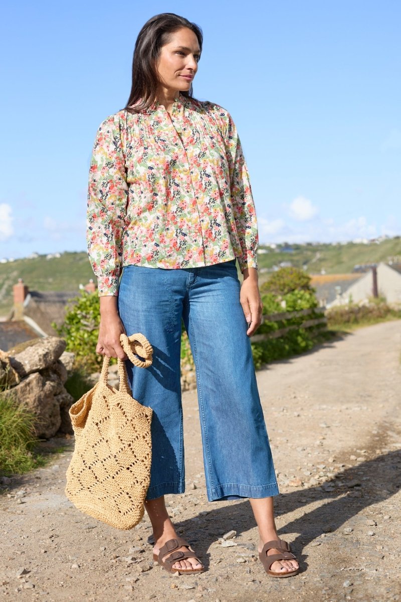 Flora Organic Cotton Ditsy Print Blouse - RUTHERFORD & Co