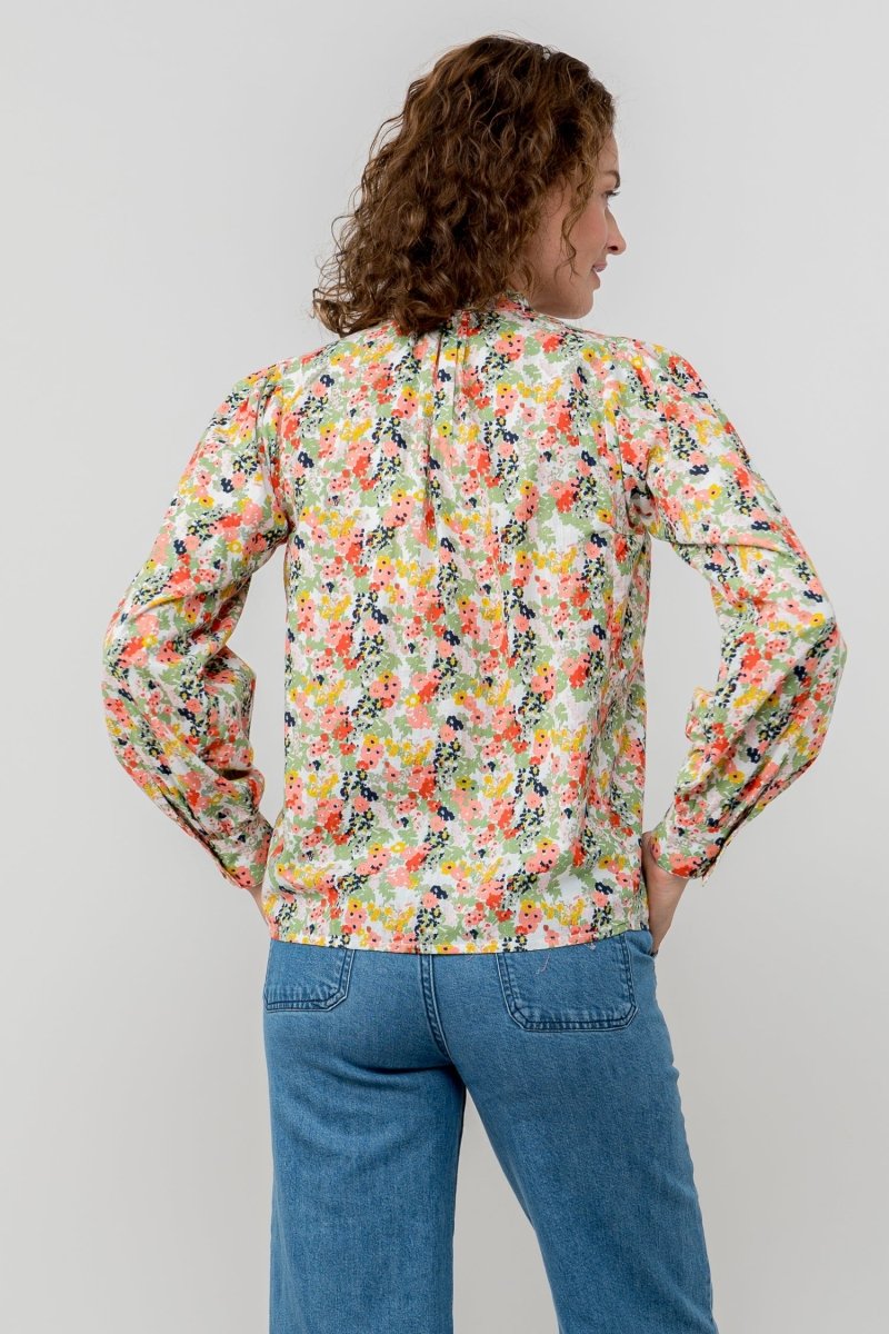 Flora Organic Cotton Ditsy Print Blouse - RUTHERFORD & Co