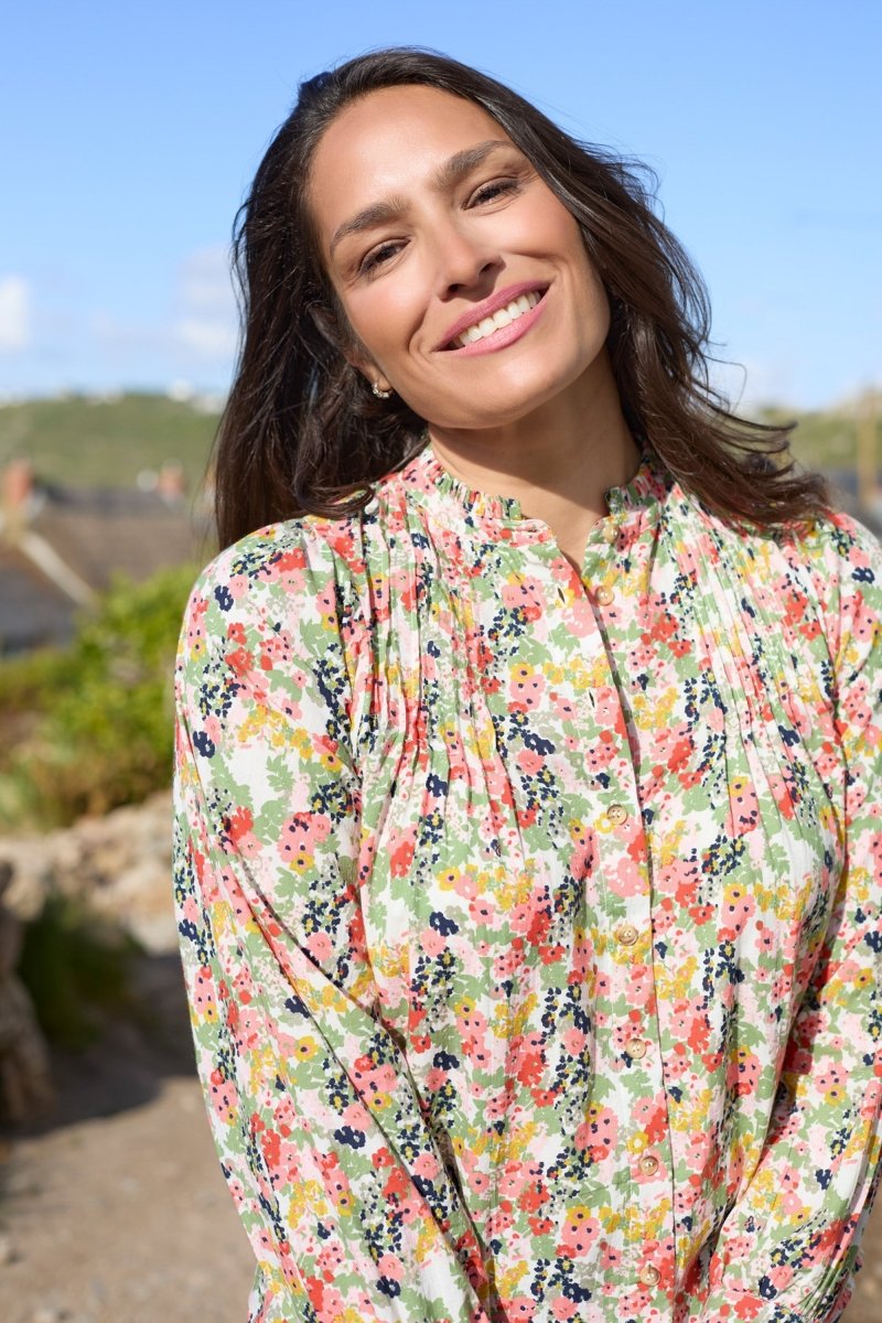 Flora Organic Cotton Ditsy Print Blouse - RUTHERFORD & Co