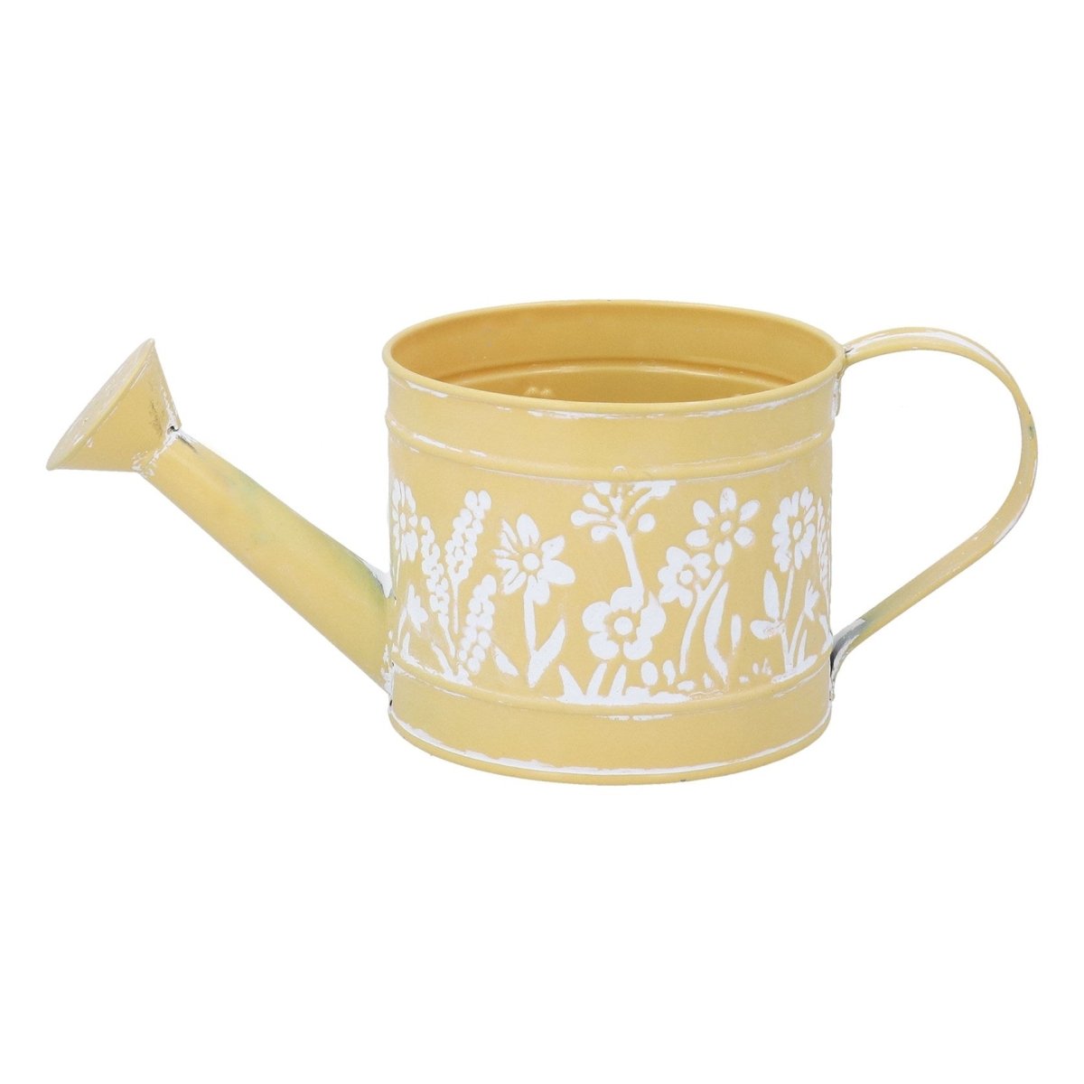 Floral Embossed Yellow Metal Watering Can - RUTHERFORD & Co