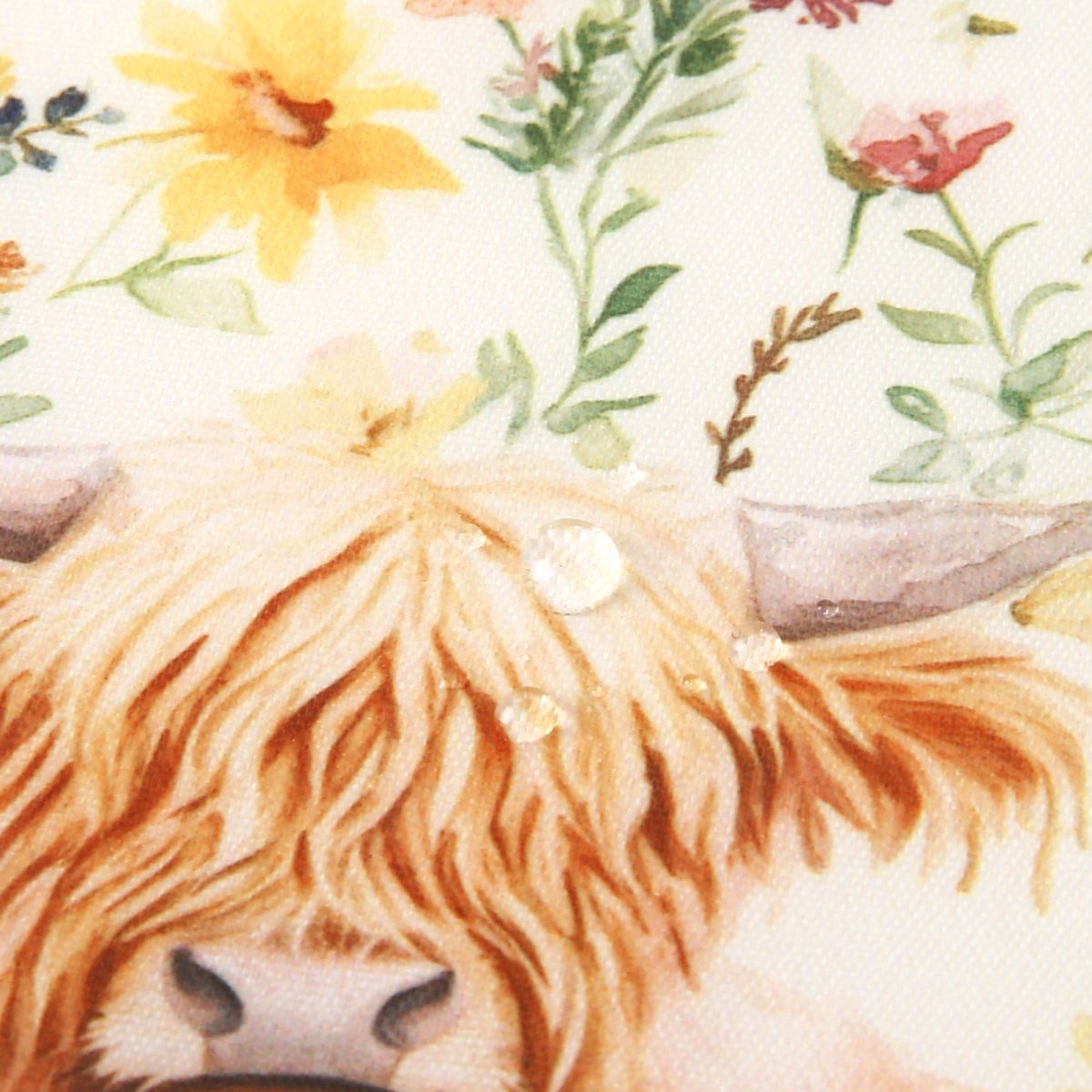 Floral Highland Cow Beige - RUTHERFORD & Co