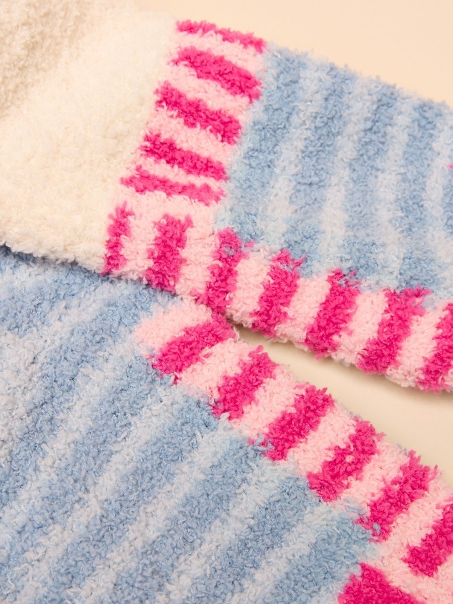 Fluffy Cat Blue/Pink Character Socks - RUTHERFORD & Co