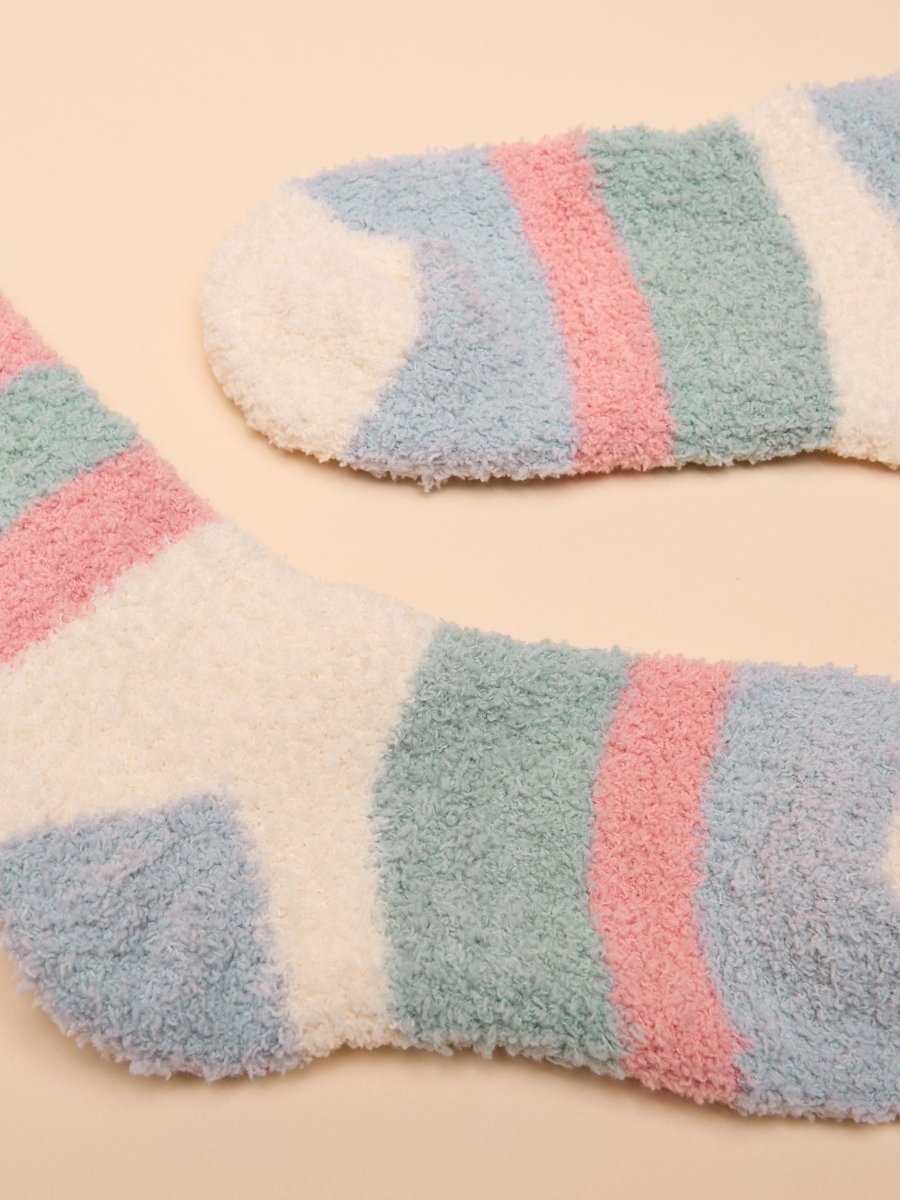 Fluffy Multi Neutral Fluffy Socks - RUTHERFORD & Co