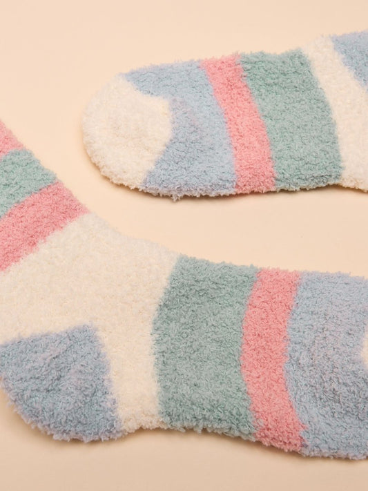 Fluffy Multi Neutral Fluffy Socks - RUTHERFORD & Co