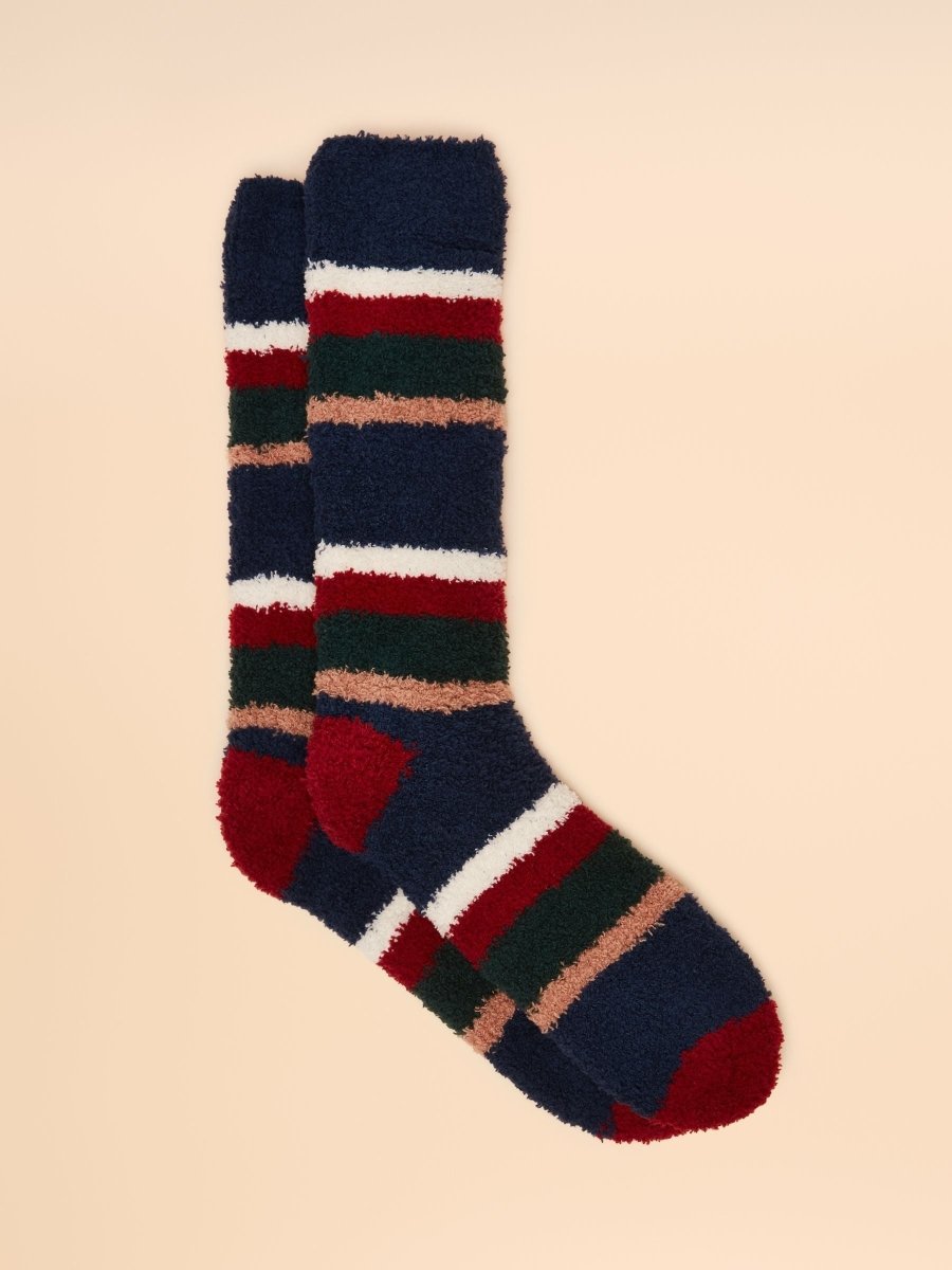 Fluffy Navy Socks - RUTHERFORD & Co