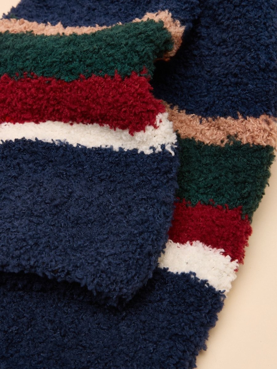 Fluffy Navy Socks - RUTHERFORD & Co