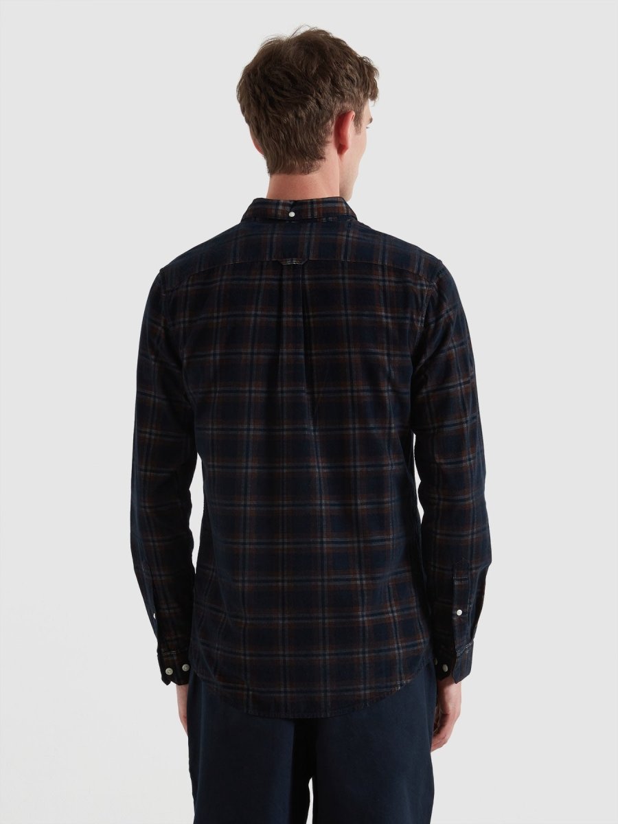 Fontella Check Cord Shirt In Burnt Ochre - RUTHERFORD & Co