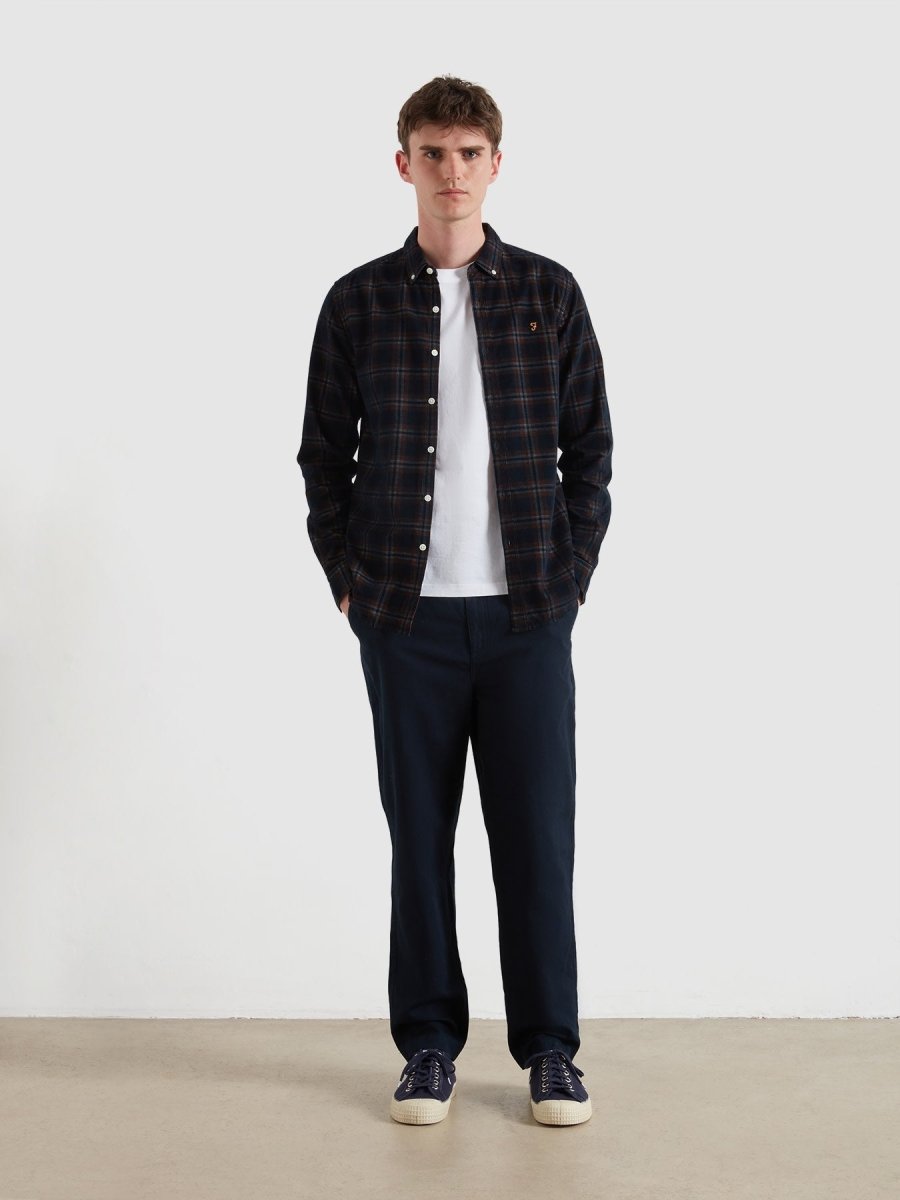 Fontella Check Cord Shirt In Burnt Ochre - RUTHERFORD & Co