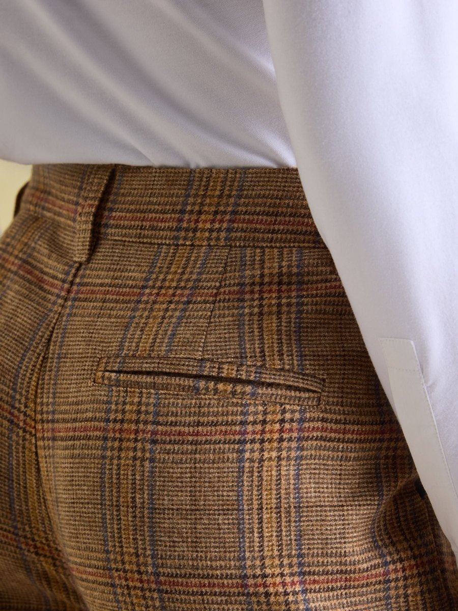 Foxley Check Wide Leg Tweed Trousers - RUTHERFORD & Co