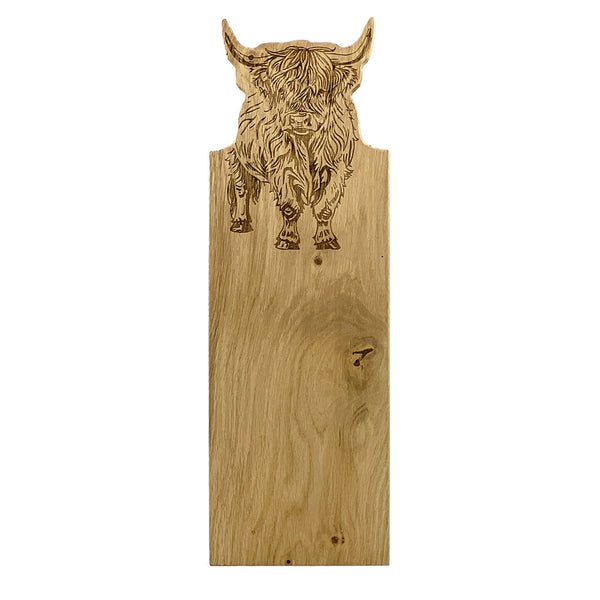 FRAMED OAK SERVING BOARD/HIGHLAND COW - RUTHERFORD & Co