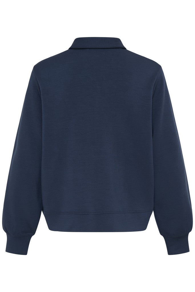 Fransa Aurora Sweatshirt Navy Blazer - RUTHERFORD & Co