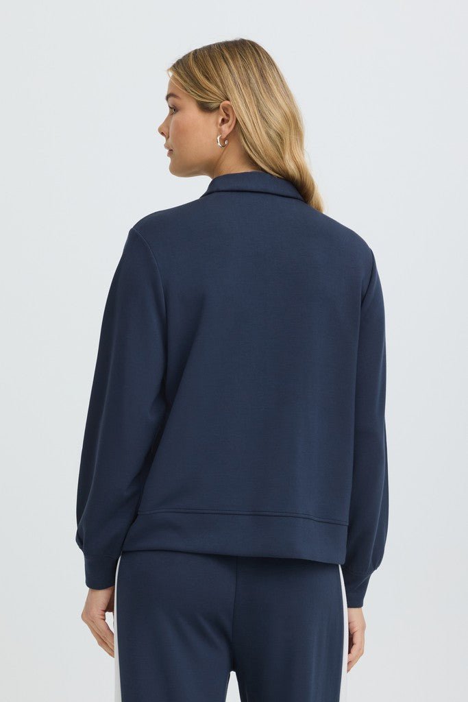 Fransa Aurora Sweatshirt Navy Blazer - RUTHERFORD & Co