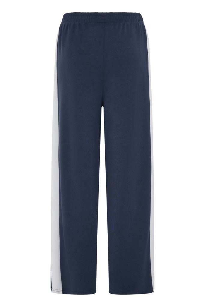 Fransa Aurora Trousers Navy With White Contrast - RUTHERFORD & Co