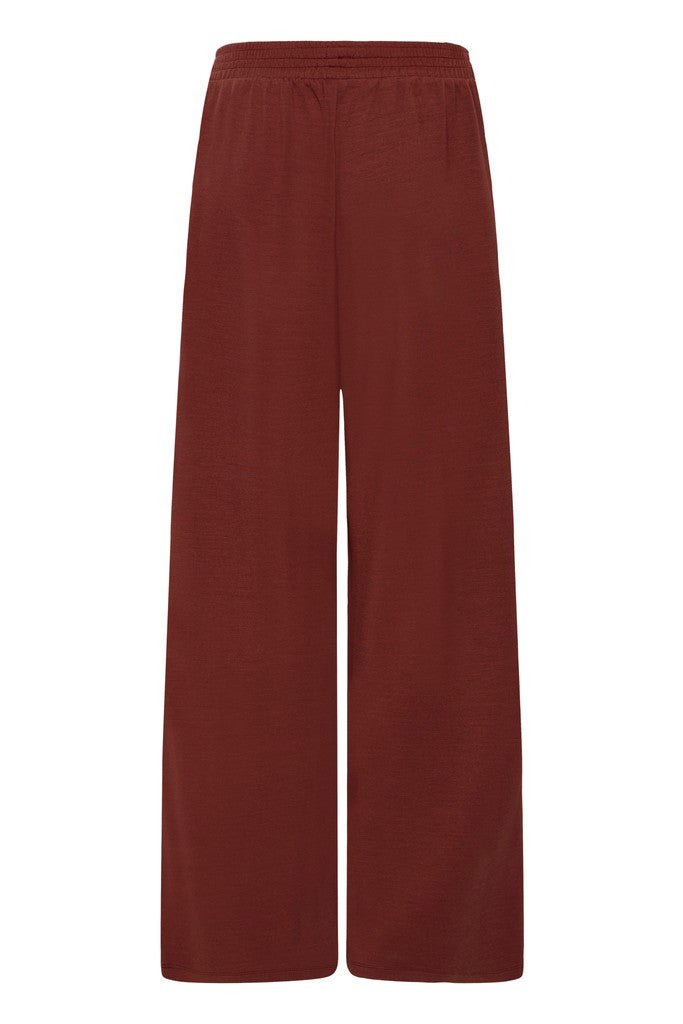 Fransa Aurora Trousers Rum With White Contrast - RUTHERFORD & Co