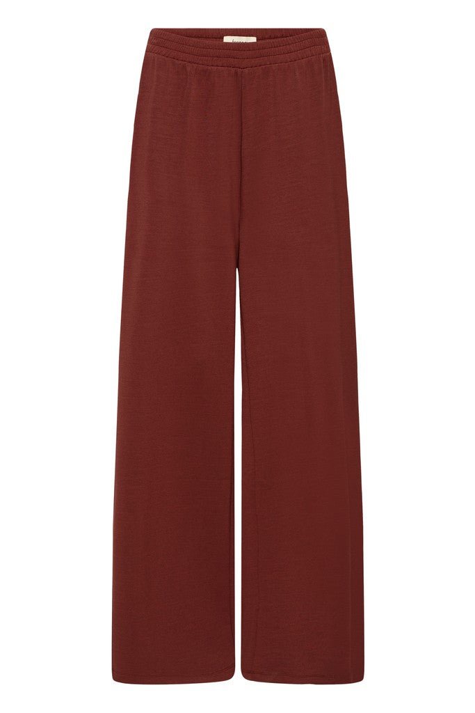 Fransa Aurora Trousers Rum With White Contrast - RUTHERFORD & Co