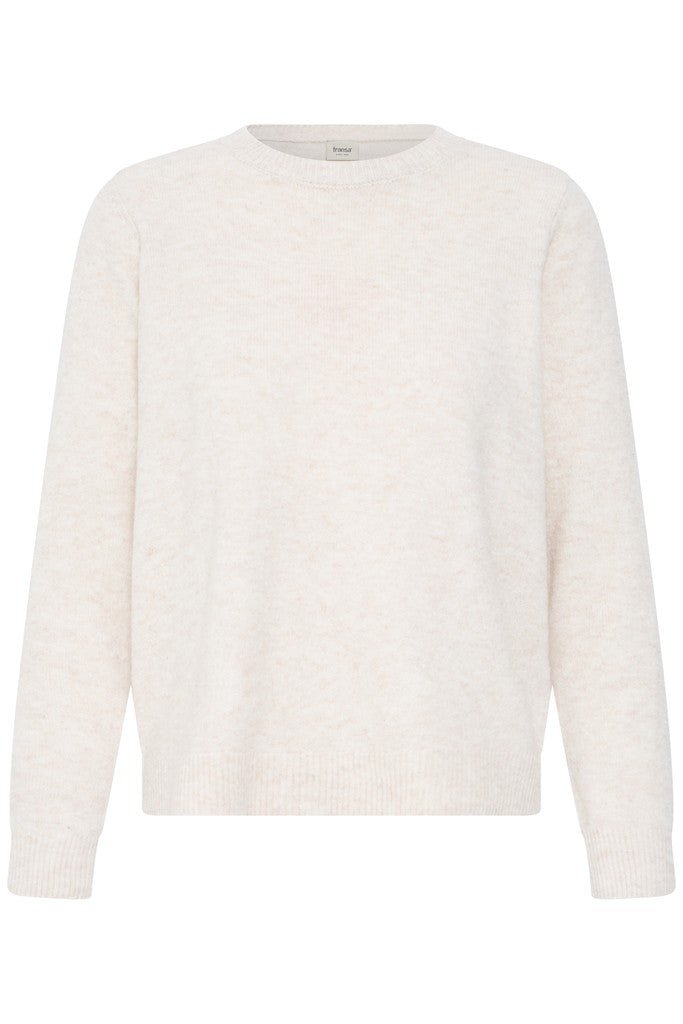 Fransa Fia Jumper Oatmeal Melange - RUTHERFORD & Co