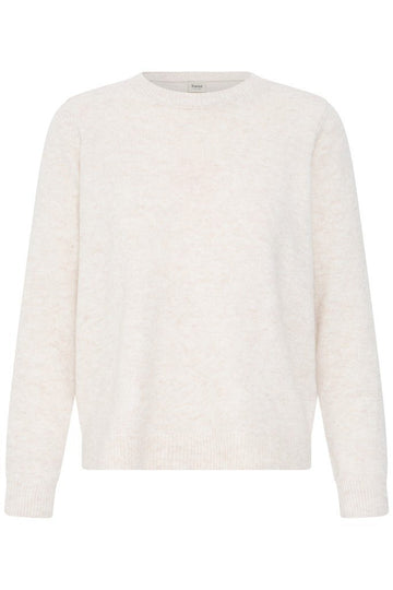Fransa Fia Jumper Oatmeal Melange - RUTHERFORD & Co