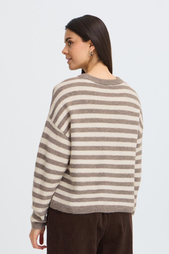Fransa Idaa Pullover Driftwood Stripe - RUTHERFORD & Co
