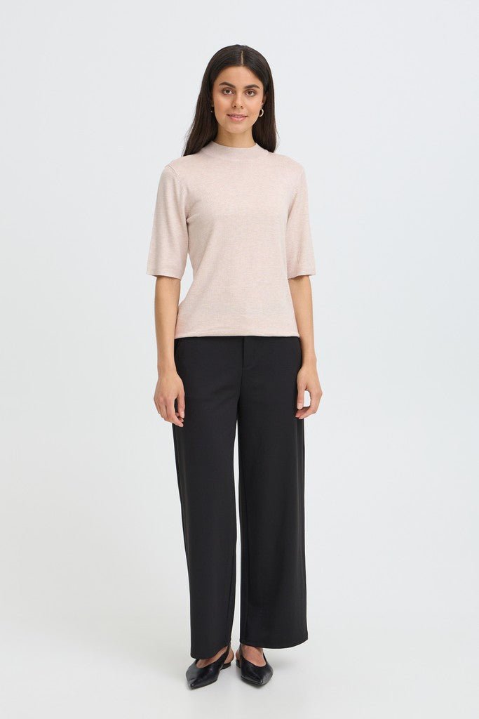 Fransa Mary Jumper Oatmeal Melange - RUTHERFORD & Co