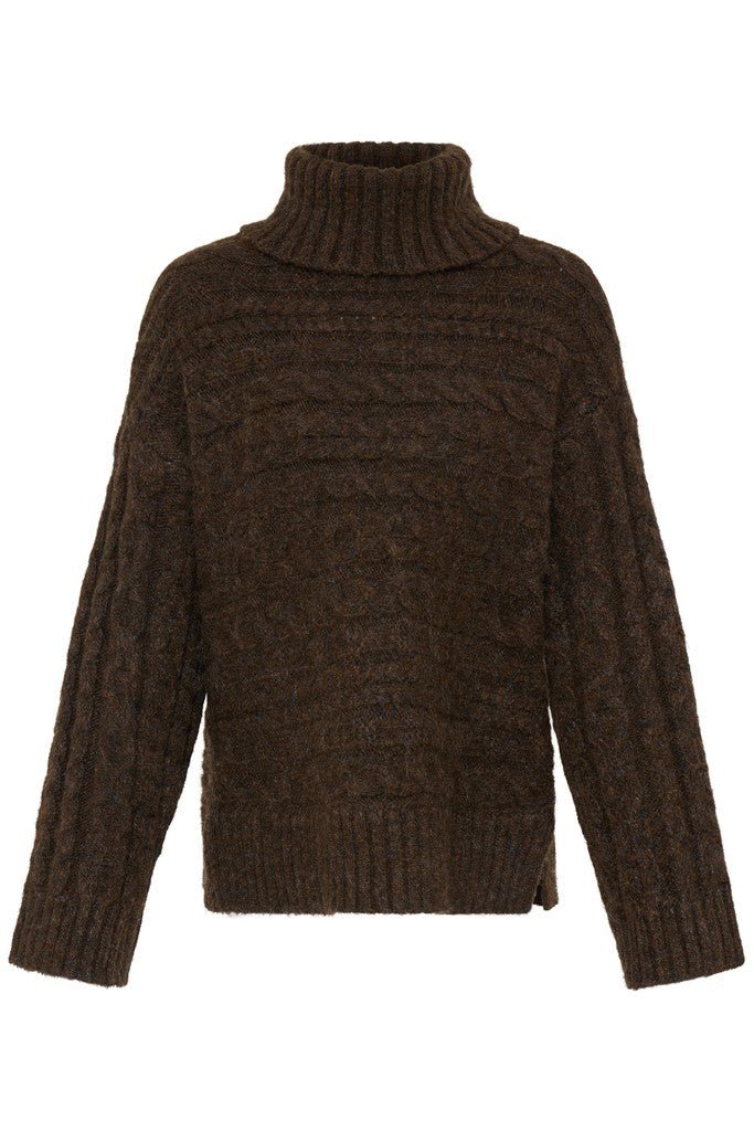 Fransa Sasha Pullover Hot Fudge Melange - RUTHERFORD & Co