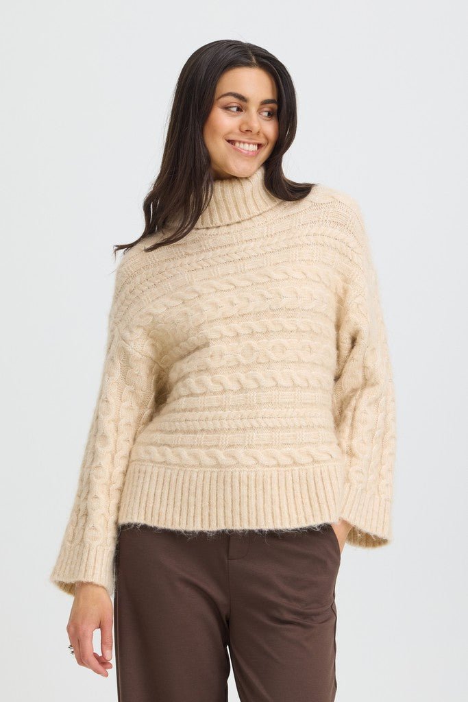 Fransa Sasha Pullover Oatmeal Melange - RUTHERFORD & Co