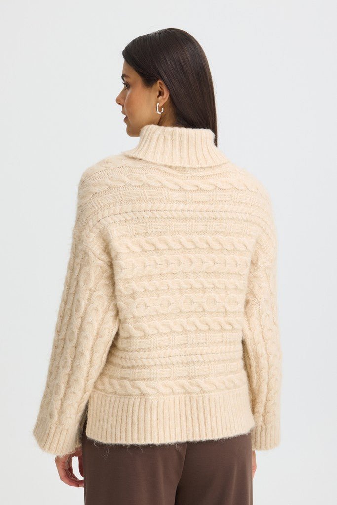 Fransa Sasha Pullover Oatmeal Melange - RUTHERFORD & Co