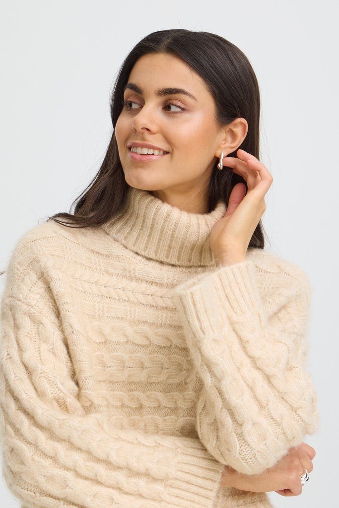 Fransa Sasha Pullover Oatmeal Melange - RUTHERFORD & Co
