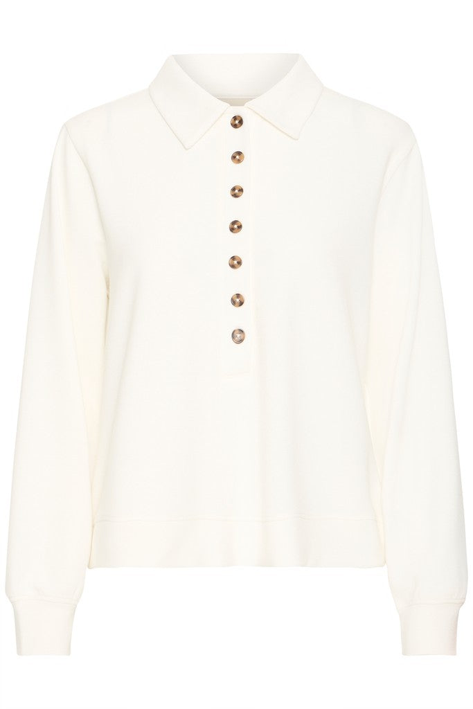Fransa Aurora Sweatshirt Whisper White